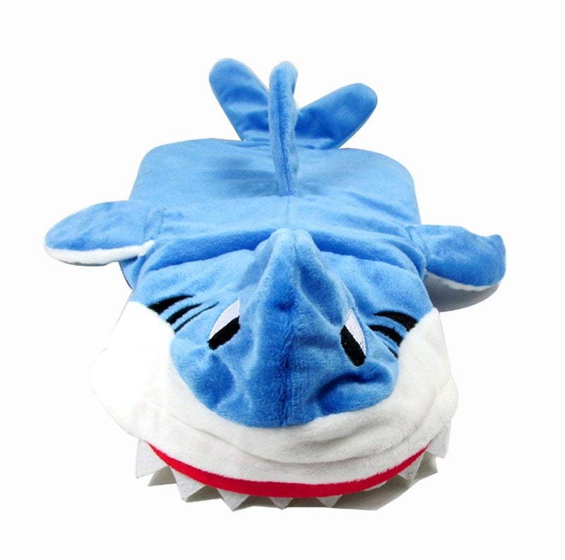 Mogoko Funny Dog Cat Shark Costumes, Pet Halloween Christmas Cosplay Dress, Adorable Blue Shark Pet Costume,Animal Fleece Hoodie Warm Outfits Clothes (XL Size) - Image 3